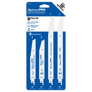 AvantiPro 9-piece bi-metal reciprocating saw blade set with blades for wood with nails and metal cutting applications.