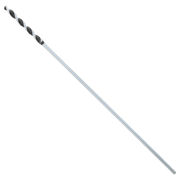 Long silver drill bit with black spiral flutes at the tip, 3/8 inch diameter installer bit.