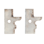 Two metallic Freud RS-A profile knives with curved cutting edges and mounting holes.