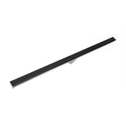 Infinity Drain S-LT 3896 BK 96" S-PVC Series Low Profile Complete Kit with 1 1/2" Perforated Offset Slot Grate in Matte Black Finish