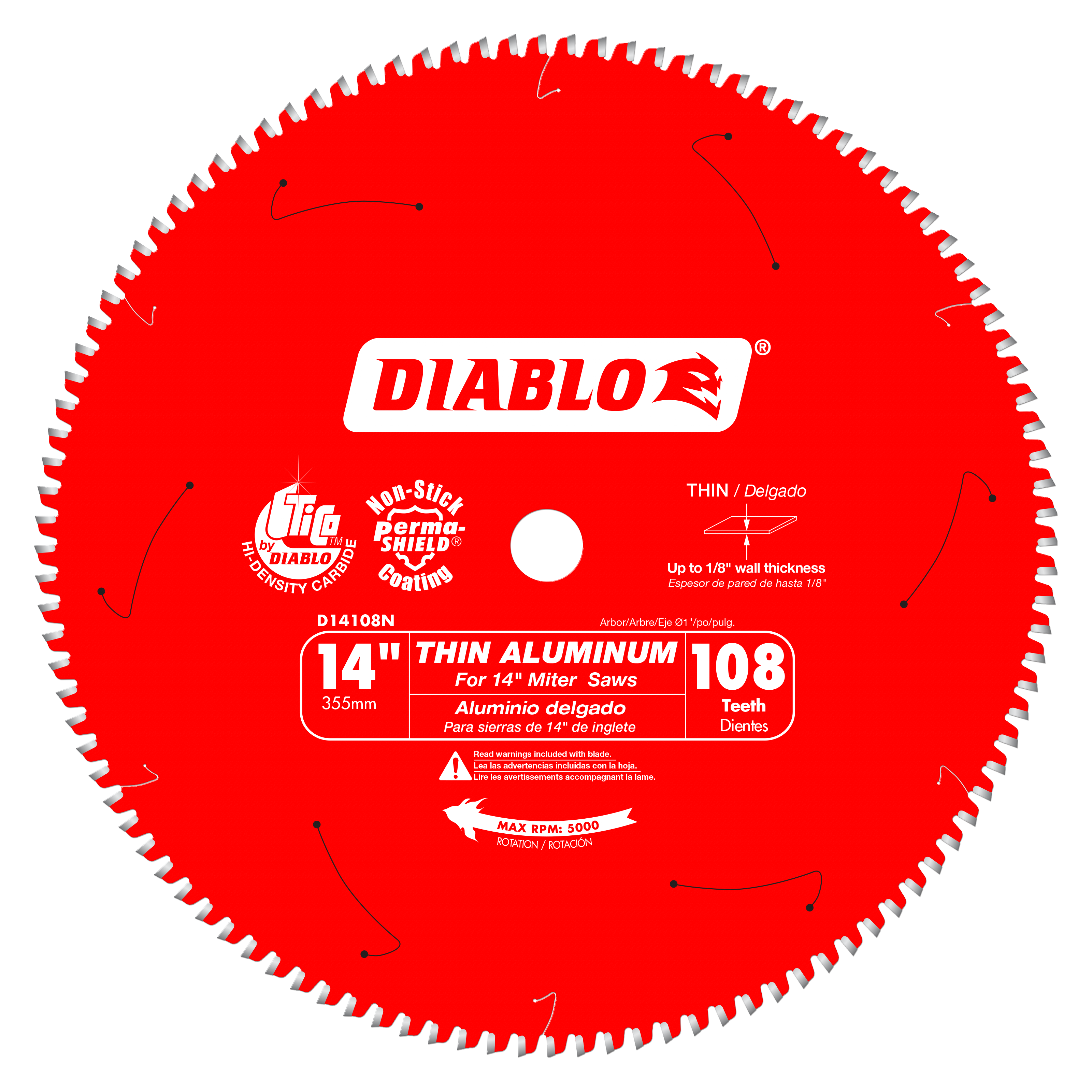 Diablo D14108N 14 in. x 108 Tooth Thin Aluminum Cutting Saw Blade