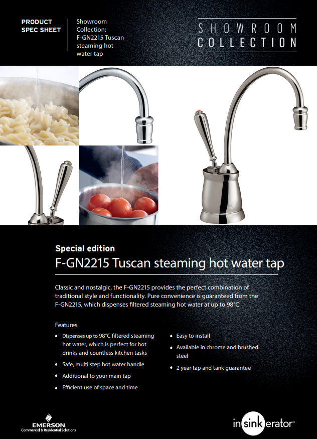 InSinkErator Indulge F-HC1100 Contemporary Instant Hot and Cold Faucet in Satin Nickel - 44252B