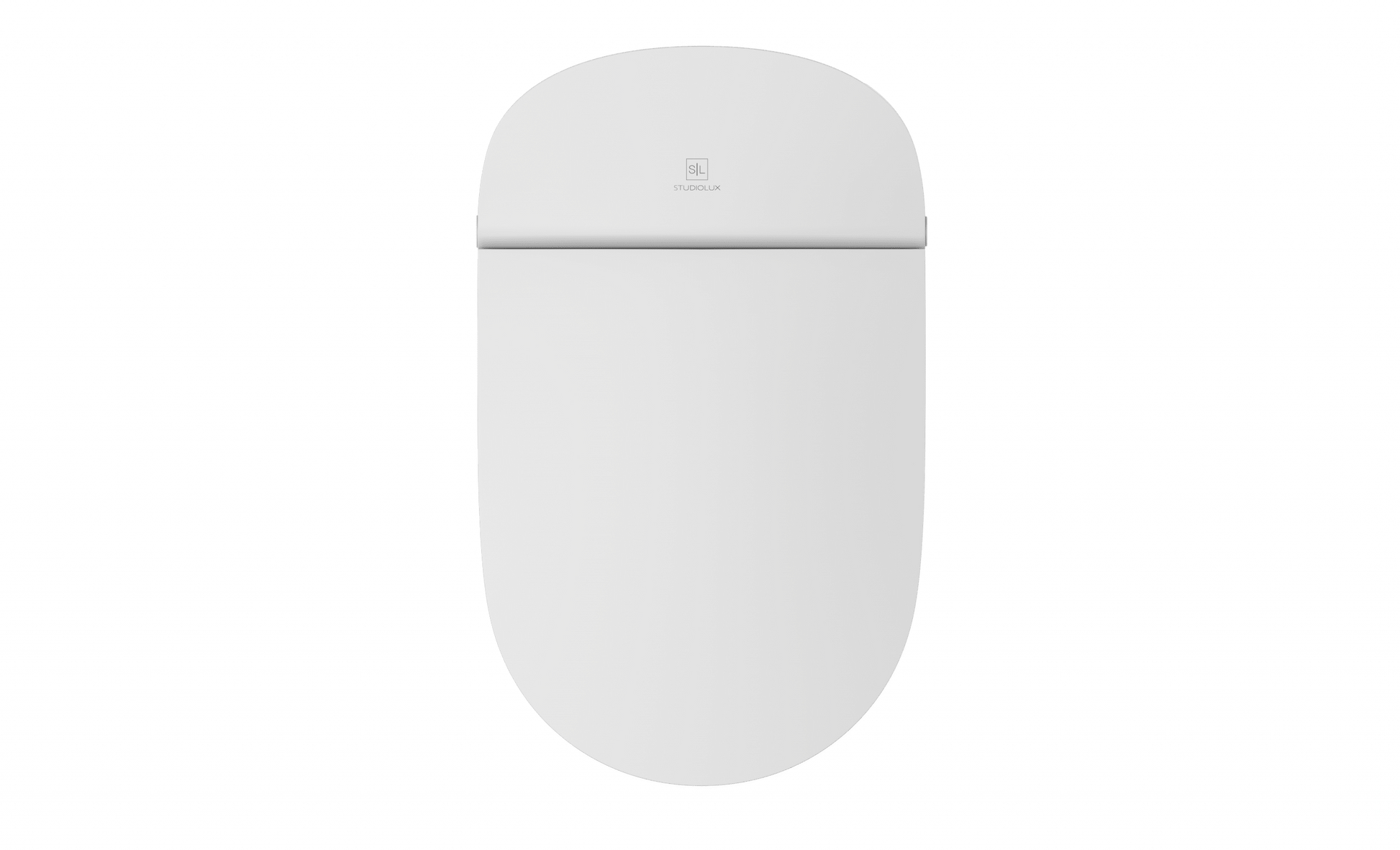 White one-piece tankless toilet with rounded bowl, integrated tank cover, and control panel on lid.