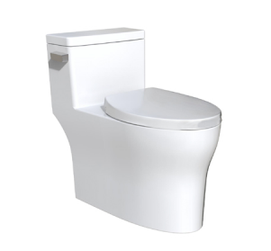 StudioLux SLT600 One-Piece, Elongated, ADA Height, Skirted Toilet w/ Slow Close Seat and PC Tank Lever