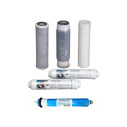 Sterling Water Treatment RO system replacement filter bundle containing five filters including carbon, sediment, and membrane