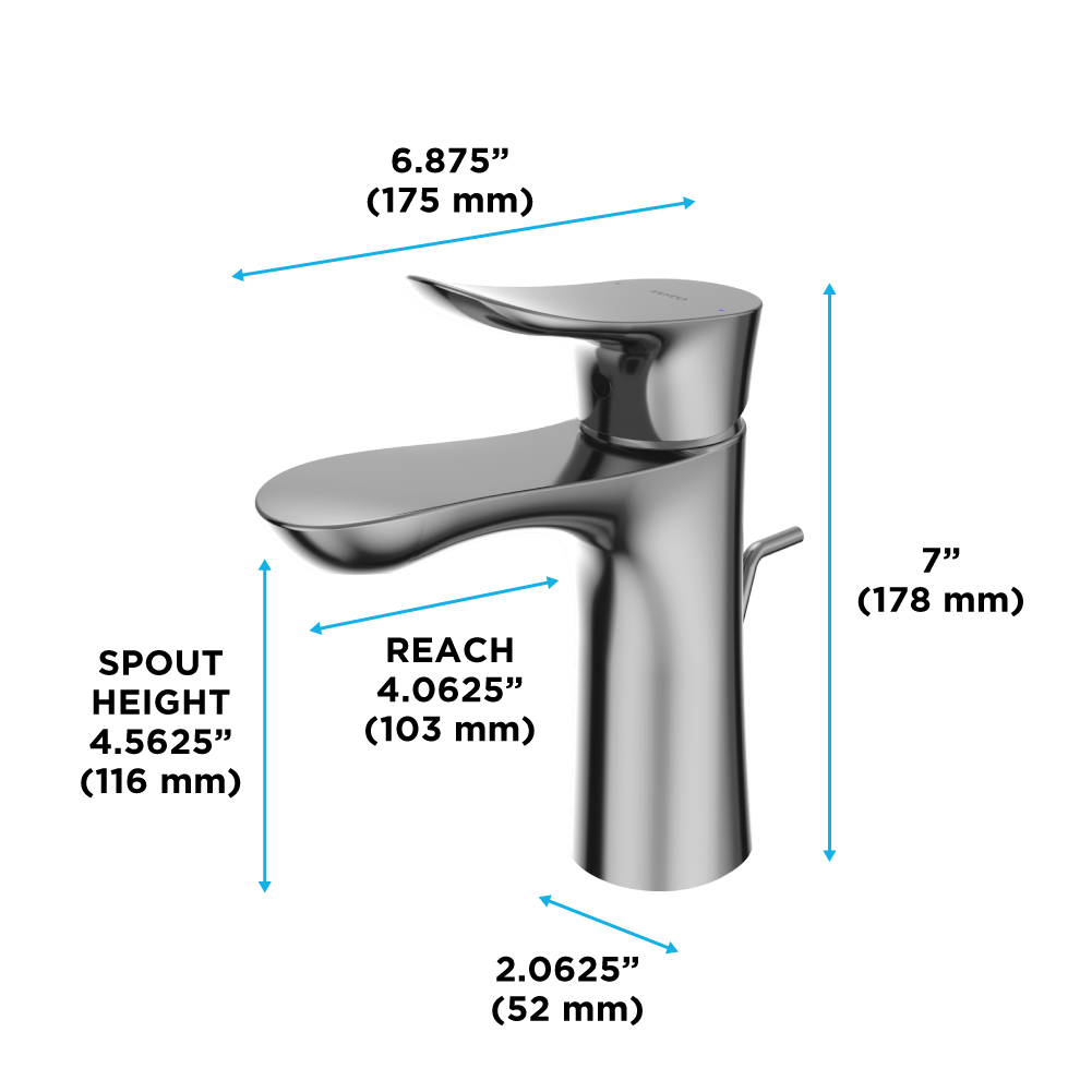 Toto GO 1.2 GPM Single Handle Bathroom Sink Faucet with COMFORT GLIDE Technology, Brushed Nickel - TLG01301U#BN