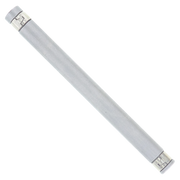 Gray cylindrical SDS-Plus concrete anchor drive sleeve with metal connectors at both ends.
