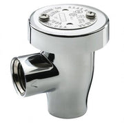 Chrome syphon breaker with cylindrical body, top cap with terminal screws, and side outlet port.