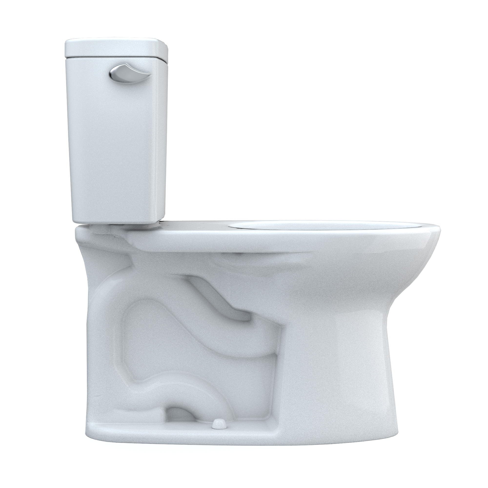Toto Drake Two Piece Elongated Tornado Flush Universal Height Toilet with CEFIONTECT 1.6 GPF Less Seat in Cotton White