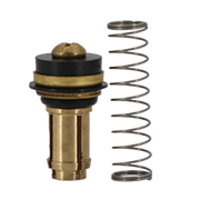 Brass valve cartridge with black handle cap and coil spring replacement part for Legend T-550 valve.
