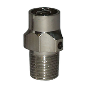 Chrome-plated brass air vent valve with coin-slot opening and threaded male connection.