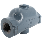 Cast iron air purger valve with threaded port on side, vent opening on top, and "Legend" branding embossed on body.