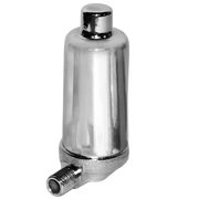 Chrome-plated angle steam air vent with cylindrical body and threaded male connector on angled base.