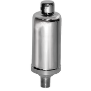 Chrome straight air vent valve with cylindrical body and threaded male connection at base.