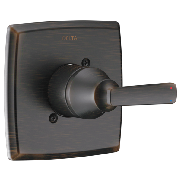 Delta Ashlyn Monitor 14 Series valve trim with oil-rubbed bronze finish, single lever handle, and square escutcheon plate.