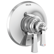 Delta Dorval Monitor 17 Series chrome valve trim with lever handle and round escutcheon plate.