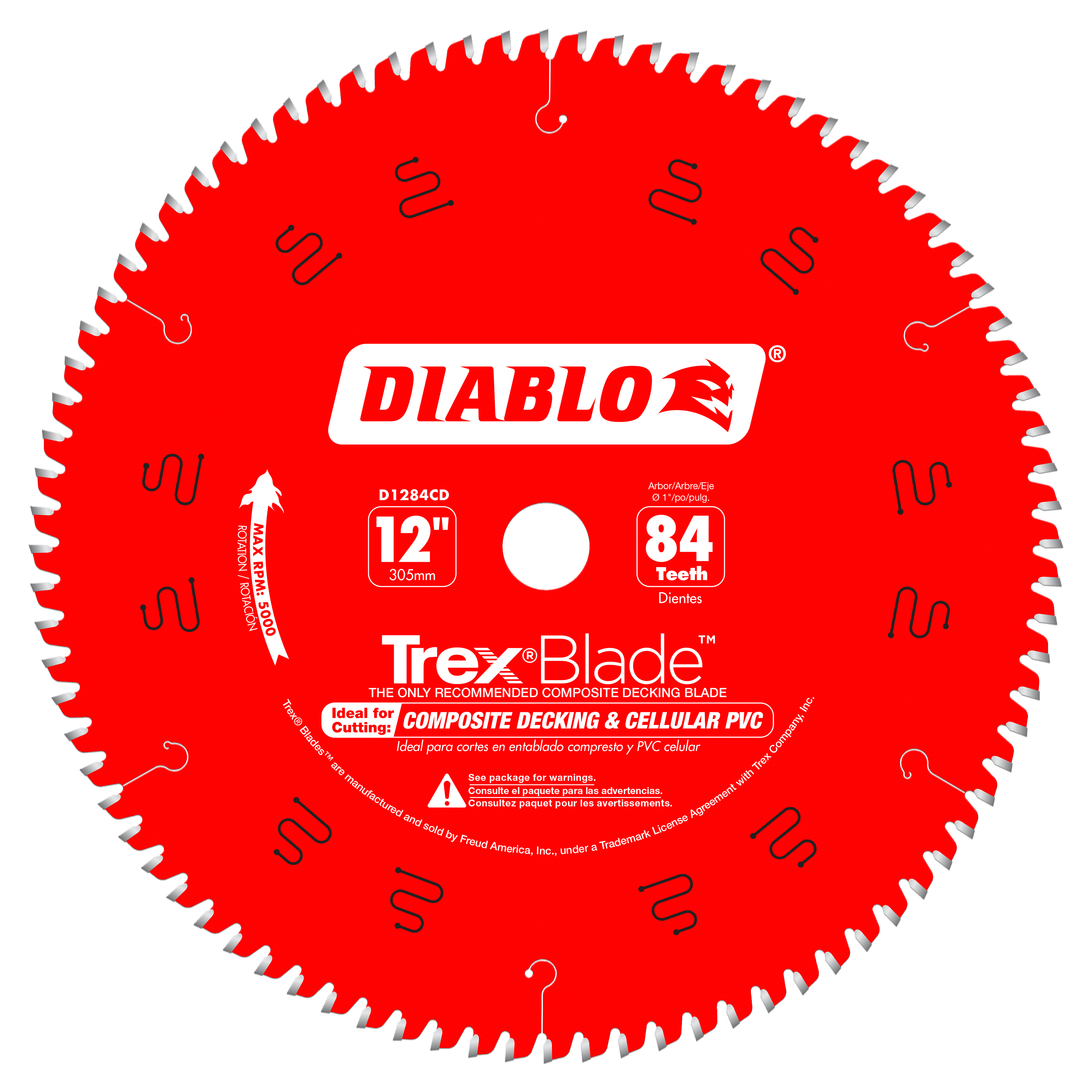 Diablo D1284CD 12 in. x 84 Tooth Composite Material/Plastics TrexBlade