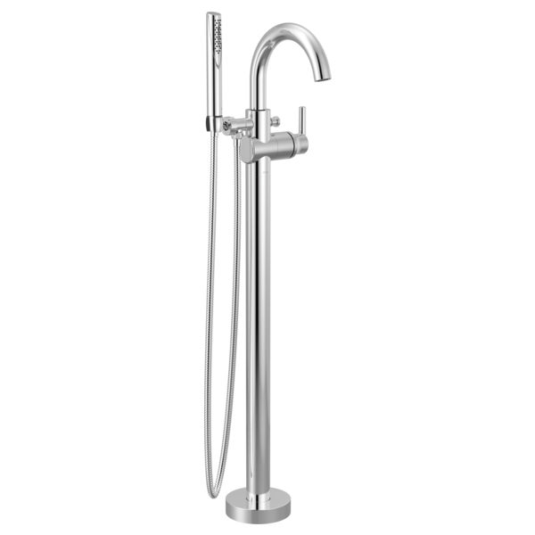 Delta Trinsic Single Handle Floor Mount Tub Filler Trim with Hand Shower