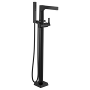 Delta Zura Single Handle Floor Mount Tub Filler Trim with Hand Shower