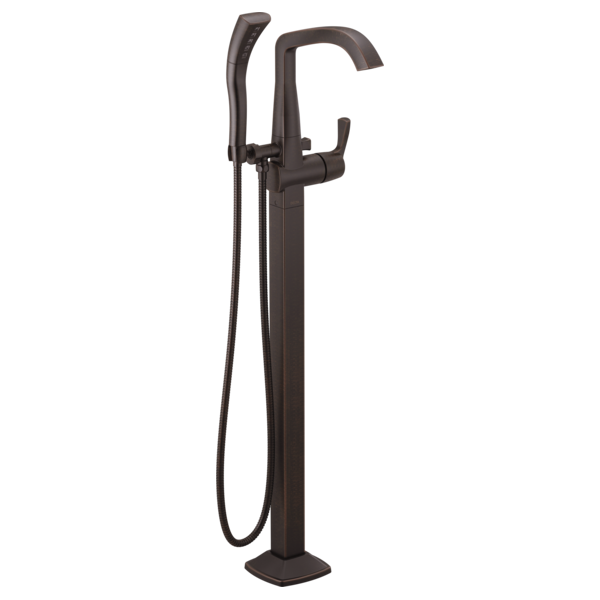 Delta Stryke Single Handle Floor Mount Tub Filler Trim with Lever Handles