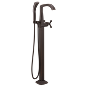 Delta Stryke Single Handle Floor Mount Tub Filler Trim with Cross Handles