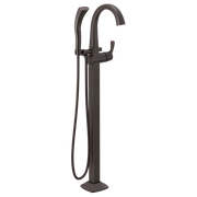 Delta Stryke Single Handle Floor Mount Arc Tub Filler Trim with Lever Handles