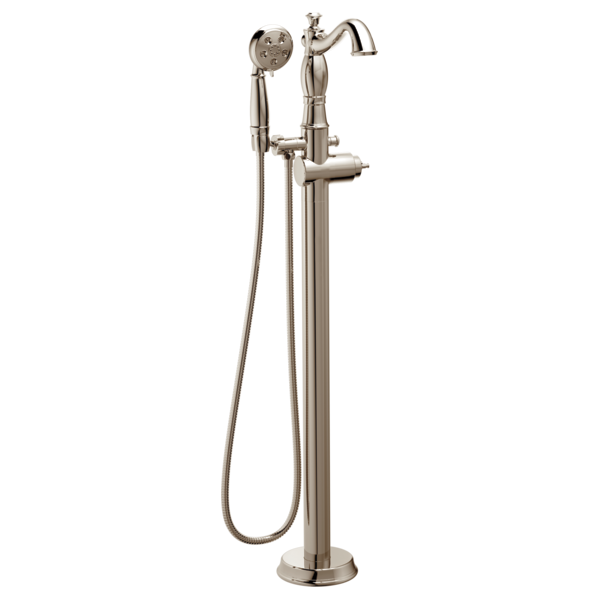 Delta Cassidy Single Handle Floor Mount Tub Filler Trim with Hand Shower - Less Handle