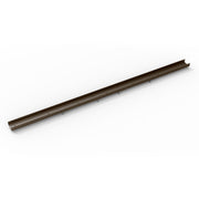 Oil rubbed bronze linear tile insert frame, 60 inches long, with raised edges and mounting holes.