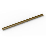 Satin bronze linear tile insert frame with raised edges and mounting points along length.