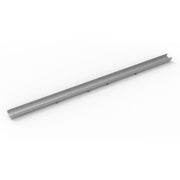 Satin stainless steel linear drain tile insert frame, 60 inches long, with mounting slots along length.