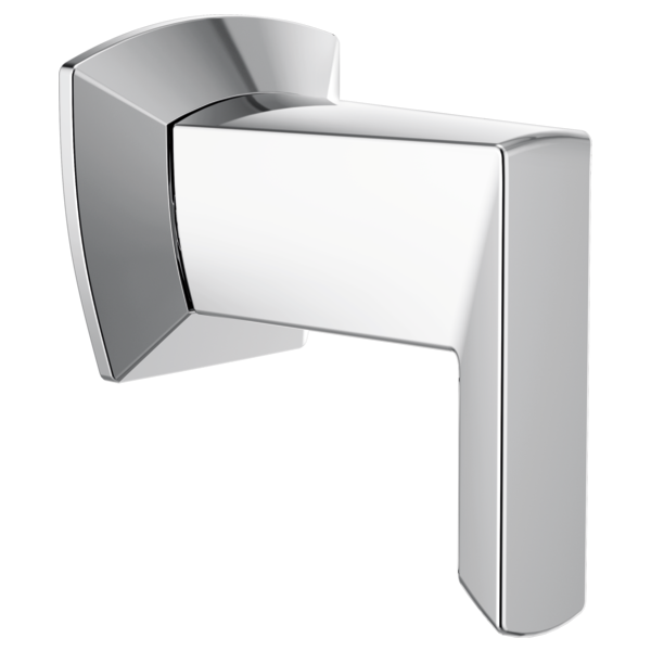 Chrome and white sensor-activated volume control trim with curved rectangular body and angled mounting bracket.