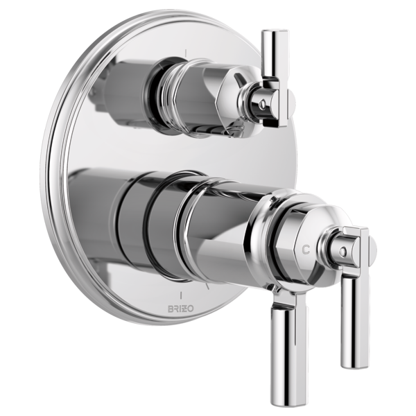 Brizo Invari Tempassure Thermostatic Valve with Integrated 3-Function Diverter Trim