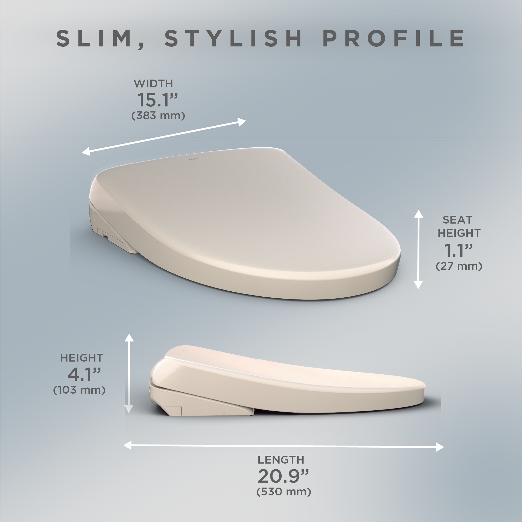 Toto S7A Bidet Seat with Remote - Contemporary Elongated in Sedona Beige