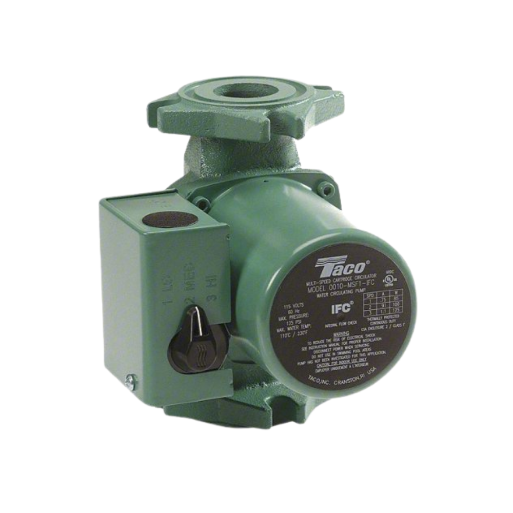 Taco 0010-MSF2-IFC 0010 3-Speed Cast Iron Circulator - Integral Flow Check, 1/20 HP