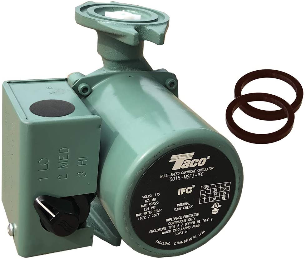 Taco 0015-MSF3-IFC 3-Speed Cast Iron Circulator - Integral Flow Check, 1/20 HP