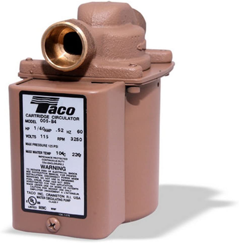 Taco 006-B4-PNP Plumb n' Plug Pump w/ Line Cord, Analog Timer, 3/4" Sweat (1/40 HP)