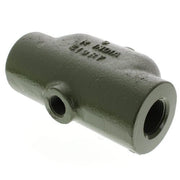 Cast iron air scoop with threaded ports on ends and "Taco 431-6" text on top surface.