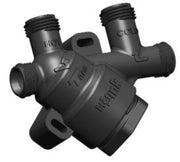 Black Taco HLV1 HotLink valve with threaded ports and dual outlet connections.