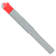 Half-inch carbide-tipped drill bit with red and gray coloring and cylindrical shaft.