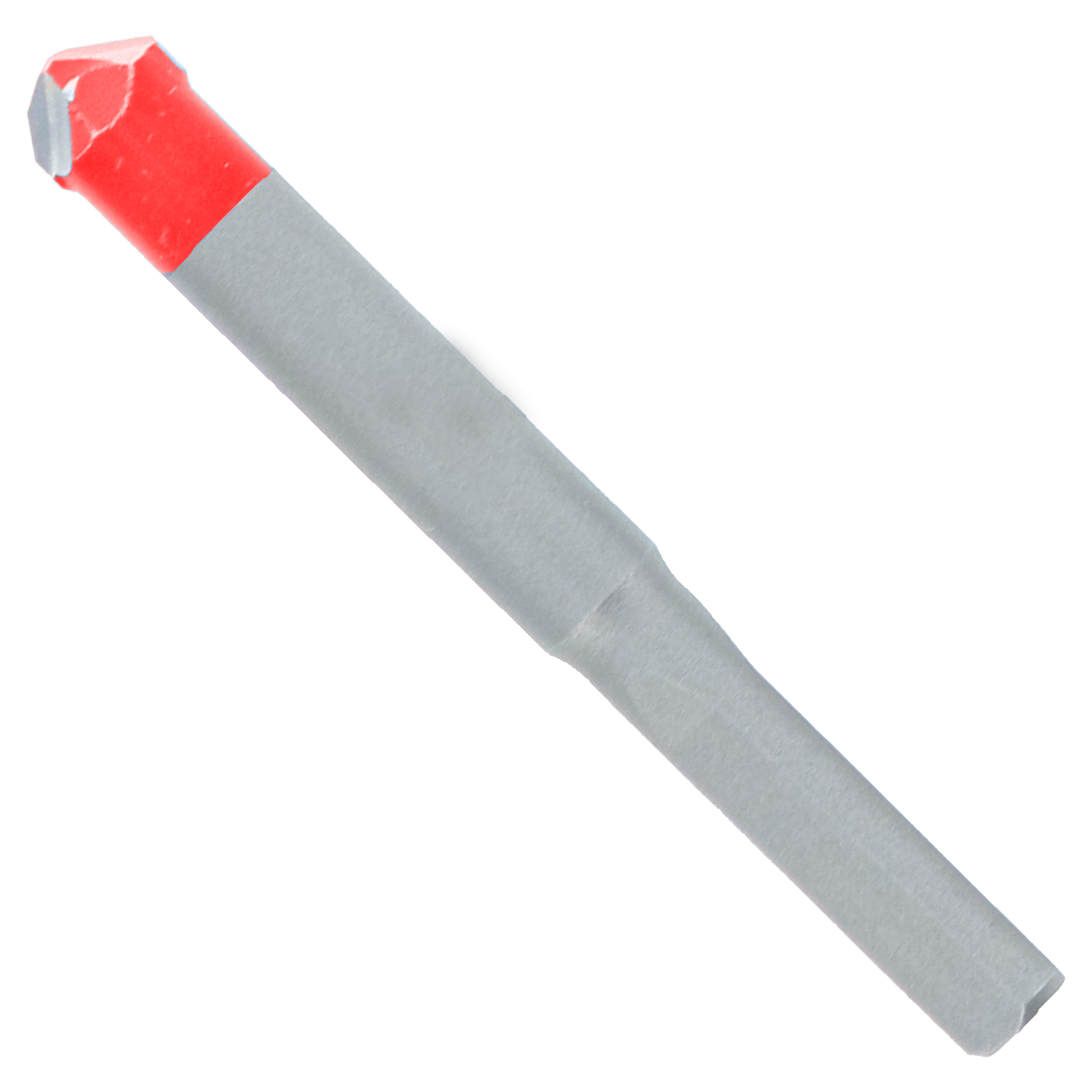 Half-inch carbide-tipped drill bit with red and gray coloring and cylindrical shaft.