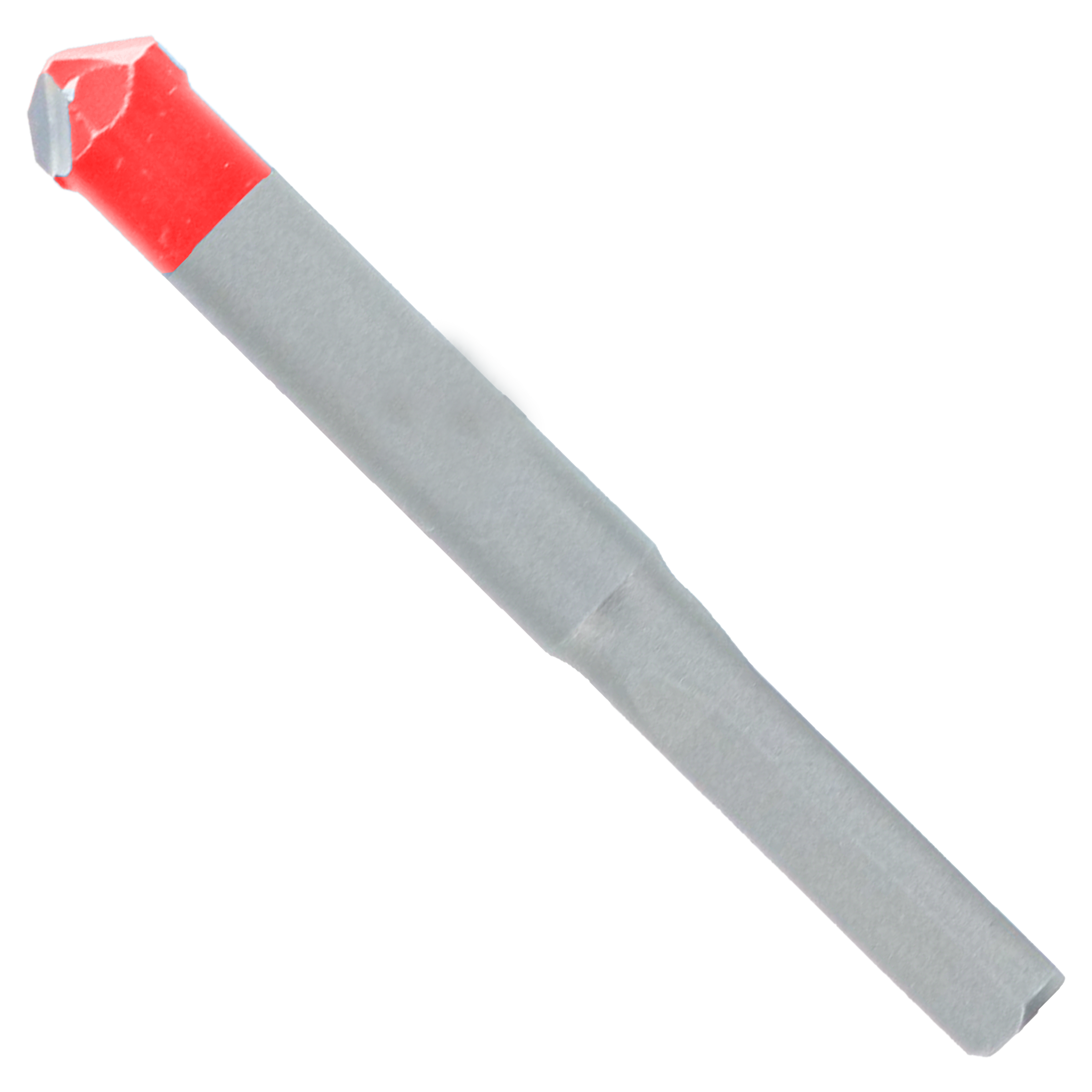 Half-inch carbide-tipped drill bit with red and gray coloring and cylindrical shaft.