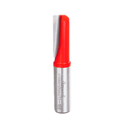 Freud straight router bit with red upper section and silver metal shaft, labeled on side.