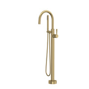 Rohl Graceline Knurled Single Hole Floor Mount Tub Filler Trim in Antique Gold - TMB06HF1LMAG