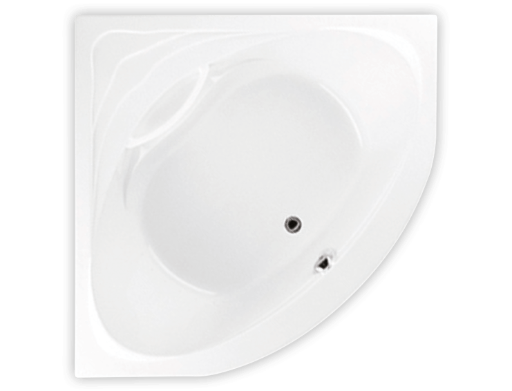 Bain Ultra Thalassa Corner Drop-In Thermomasseur Bathtub, 54 x 54, 2-Person, Heated Headrest, Biscuit - BTHACD00T-02