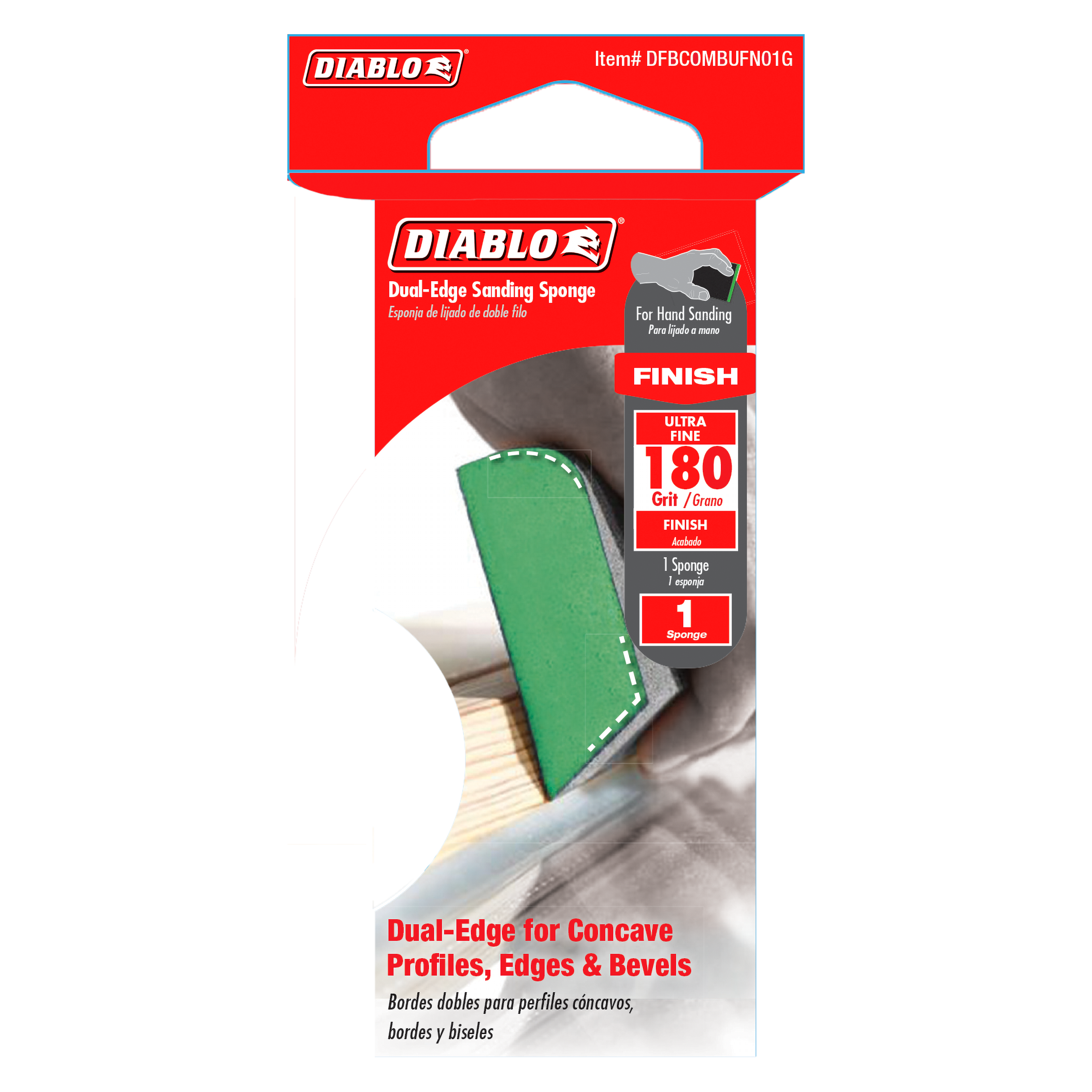 Diablo DFBCOMBUFN01G Dual-Edge 180-Grit (Ultra Fine) Sanding Sponge