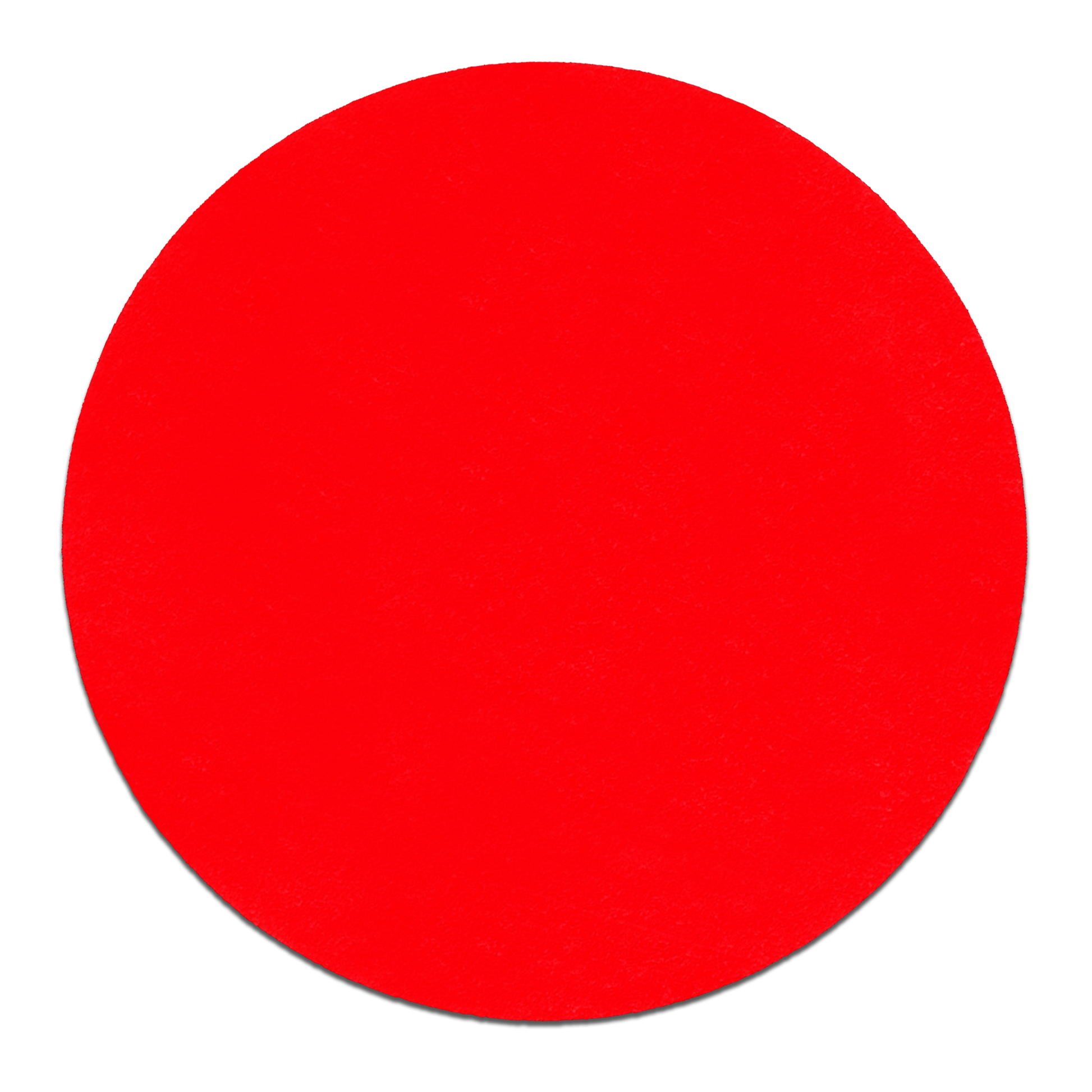 Red circular sanding disc with smooth surface for random orbital sanders.