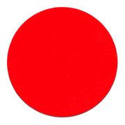 Red circular sanding disc with smooth surface for random orbital sanders.