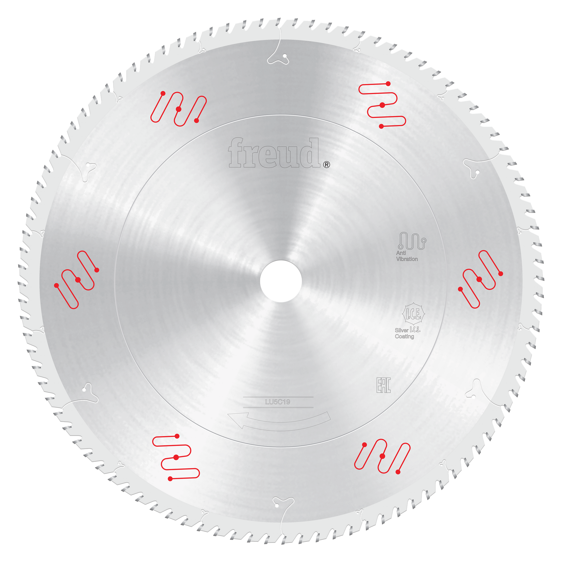 Freud 400mm circular saw blade with fine teeth and silver coating for aluminum and non-ferrous materials.