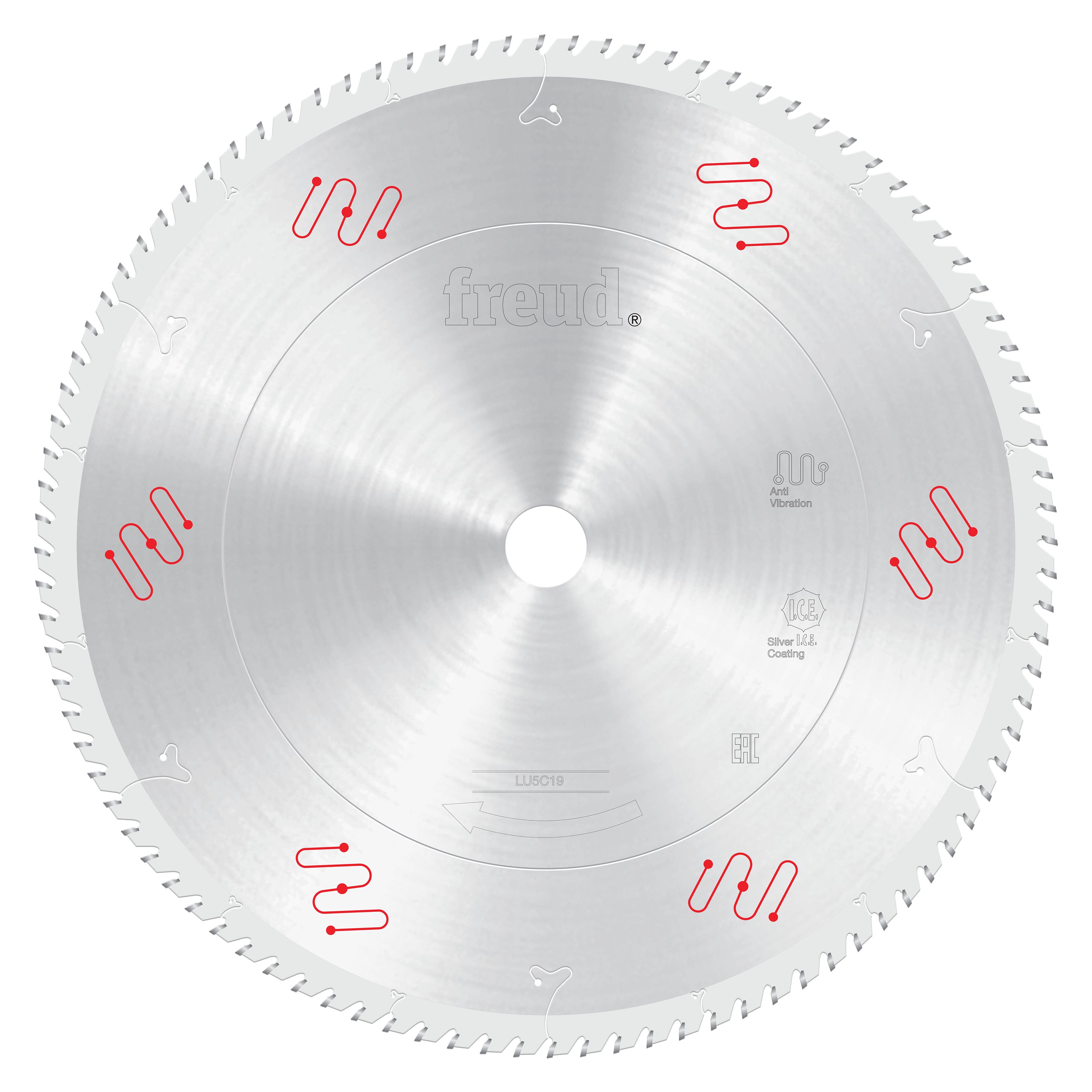 Freud 400mm circular saw blade with fine teeth and silver coating for aluminum and non-ferrous materials.