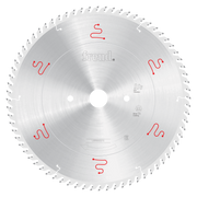 Freud 550mm circular saw blade with serrated teeth and central mounting hole for horizontal beam saw applications.